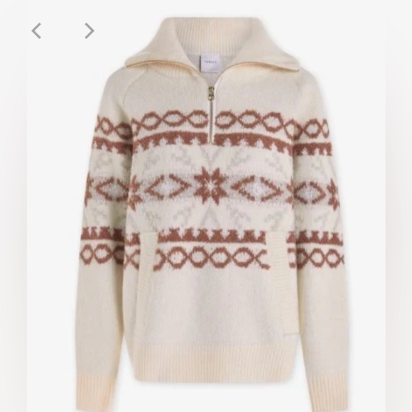 Varley Cai Fairisle Half Zip  Whitecap Size S NWT - Picture 9 of 13